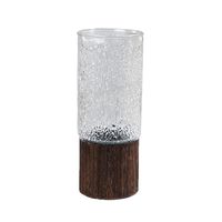 Plateau en bois moderne haut de gamme de luxe léger Vase en verre Ornement pour la décoration du salon Vase hydroponique à fleurs fraîches Vente en gros