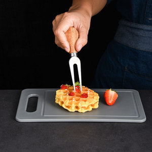 4 6 Miếng thoải mái grip pho mát dao đặt lưỡi thép không gỉ gỗ tre xử lý spreader ngã ba Slicer Hướng dẫn sử dụng hộp quà tặng bao gồm - Product Image 5