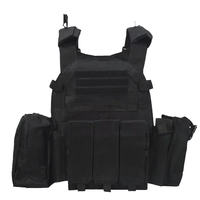 Gilet tactique anti-coupure en nylon à libération rapide, noir, léger, réglable, pour entraînement extérieur, personnalisé, CE ISO, taille unique