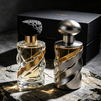 Flacon de parfum en verre rose clair 50ml 100ml avec bouchon et pompe vaporisateur, emballage cosmétique personnalisé, nouveau design pour femme.