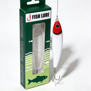 Caja de Plástico Transparente Reciclable con Impresión Personalizada y Base de Cartón Impreso para Señuelos de Pesca - Product Image 1