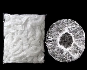 100pcs/set Disposable <b>Shower</b> <b>Caps</b> Plastic Waterproof Headgear Pink Spa Salon Hotel Hair Dye Women Elastic Hair <b>Cap</b> Bathroom - Product Image 4