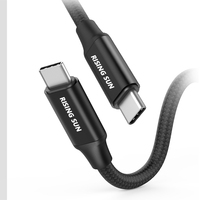 Câble USB-C vers Type-C 3A PD 10 Gbps USB3.2 Gen2 en cuivre pur tressé avec gaine en PVC pour ordinateur et appareil photo