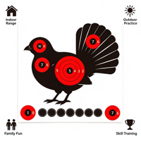 Cible de tir réactive Grouse Animal, 10 anneaux, cible de tir en papier haute visibilité pour la pratique en salle et en extérieur