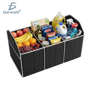 Ele-Gate Foldable Car Trunk Organizer 3 Compartment Storage <b>Bin</b> For Food And Cleaning Supplies - Product Image 3