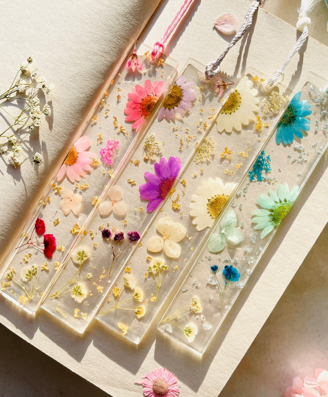 Fashion Pressed Resin Bookmarks Colorful Daisy