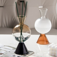 Vase en verre de style français, bouteille ronde sphérique transparente, boule en verre de style français, vase à fleurs de style japonais