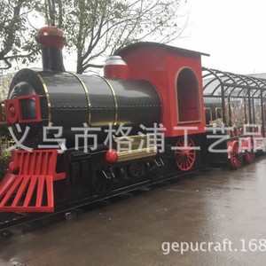โมเดลรถไฟขนาดใหญ่แบบกำหนดเอง ทำจากโลหะ สำหรับตกแต่งภายนอกอาคารเชิงพาณิชย์ ดีไซน์สีแดงและสีดำ เหมาะสำหรับจัดแสดงในสวนสาธารณะหรือห้างสรรพสินค้า - Product Image 3