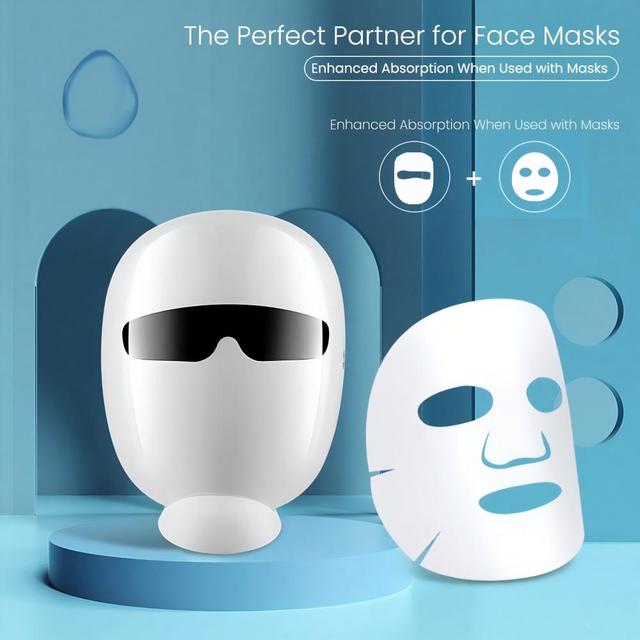 Remote Control LED Red Light Therapy Face Mask for Skin Care Wrinkle Reduction Beauty Device for Home Personal Use