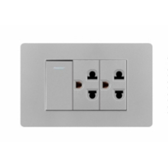 Factory New Design Electric Switch and Socket Pc 1 Gang 1 Way+Double Thailand Socket