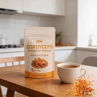 Approvisionnement d'usine OEM Marque privée Champignons Cordyceps Militaris naturels Poudre pure de champignons Cordyceps