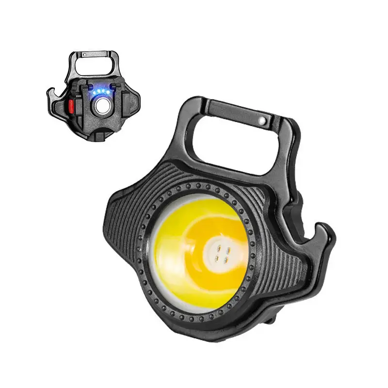Emergency Flashlight Torch Spot Light Portable Rechargeable Auto Car Work Lamp Small Keychain COB LED Camping Light