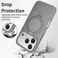 Coque de téléphone magnétique antichoc mate avec béquille et anneau de support, protection d'appareil photo, antidérapante, vente en gros pour iPhone 15 16 17 18 Pro Max