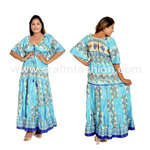 Vestido midi de seda para mujer, sari vintage indio, maxi, venta al por mayor, ropa de playa, bohemio, gitano, ibiza - Product Image 2