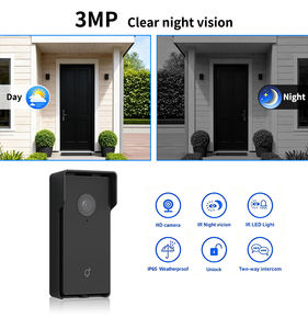 Campanello Video <span class=keywords><strong>Wireless</strong></span> con Portata di Trasmissione di 1000m, 1 Set = 1 Unità Esterna + 1 Unità Interna + 1 Telecamera 1080p, <span class=keywords><strong>Citofono</strong></span> Video con Audio Bidirezionale - Product Image 3