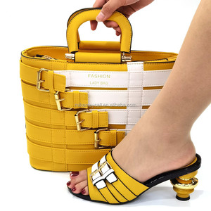Sac à Main Femme et Chaussures Compensées Assorties en Cuir PU à Talon Haut Guangzhou 2025 pour Filles et Femmes - Product Image 5