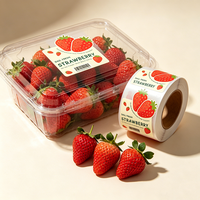 Etiquetas Adhesivas Personalizadas de PVC con Código de Barras para Frutas, Resistentes al Agua y al Calor, para Empaquetado de Fresas
