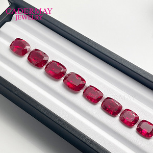 Oblong Ruby Loose Stone Rectangle Red Synthetic Corundum For Jewelry Making - Product Image 1