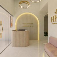 Comptoir de réception moderne personnalisé de petite taille pour bureau, hôpital, salon de beauté, hôtel