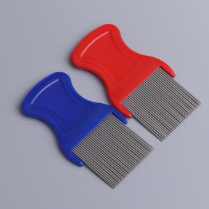 مستلزمات الشركة المصنعة للحيوانات الأليفة مشط ذو أسنان دقيقة مزدوج الحواف القطط الكلاب مشط إبرة من الفولاذ المقاوم للصدأ قمل برغوث البيض الحيوانات الأليفة الاستمالة - Product Image 5