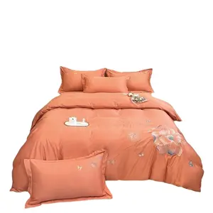 Kit di ricamo di fascia alta stile alla moda e Set di biancheria da letto personalizzato dal punto di vista ambientale e comodo cotone per la pelle