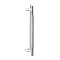 Poignée de porte de bureau double face en acier inoxydable SUS304, à motif diamant, moletée et angulaire, pour porte en verre, installation facile