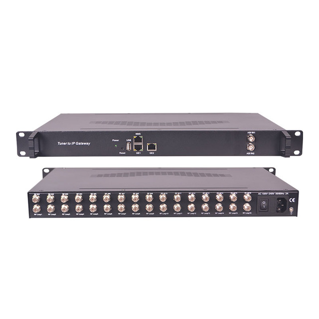 8 16 24 Channel Tuner to IP Gateway DVB-C/T/T2 DVB-S/S2/S2X  ISDB-T ATSC Digital Headend iptv Gateway