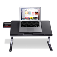 Mode neue PU Leder Laptop Tisch mit Schublade Verstellbarer Laptop Schreibtisch Studiert isch Bett Tablett Sofa Tisch
