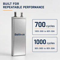 Baterai Lithium Ion Pouch SiCore NMC Amprius SA02 11.25Ah 3.5V 39.38Wh 33A Kontinu 55A Pulsa untuk Drone, Penerbangan, dan eMobilitas