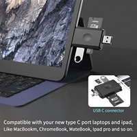 MOQ, 1 unidad, 3 en 1, dispositivo de lectura de tarjetas de memoria, lector de tarjetas Micro/2/2/2/1 a USB 3,0 SD TF para teléfono Android Tablet PC