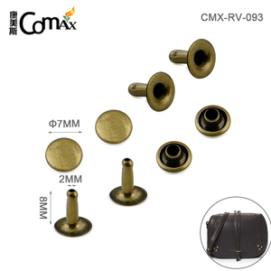 Rivets à pression en métal, pour sac à main métallique, Double capuchon, vente en gros, - Product Image 4