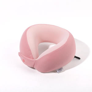 Almohada de Viaje en Forma de U de Espuma Viscoelástica Flyingbear, Color Rosa, Soporte Portátil para el Cuello, para Avión, Oficina, Siesta - Product Image 1