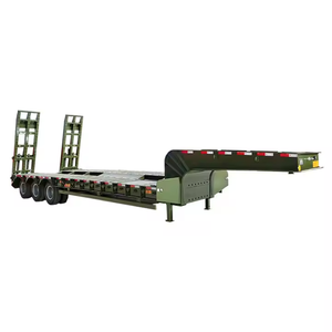 4 ejes 60ton cuello de cisne Low Boy Low Bed Trailer 100 Ton Lowboy Semi Trailer Precio - Product Image 1