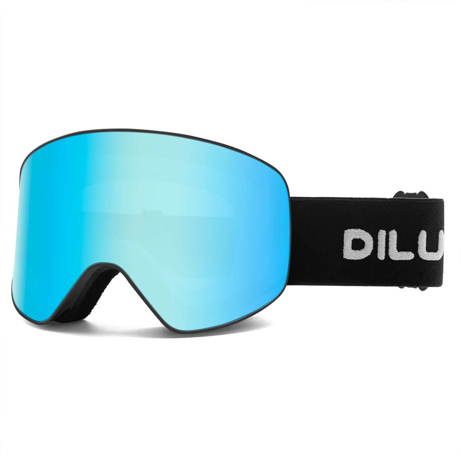 Monture noire, verres bleu glacier