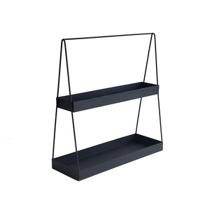 Estante de Pared de Alambre Metálico Estilo Nórdico, Decoración de Pared de Hierro Forjado Negro, Soporte para Plantas, Decoración Metálica para el Hogar - Product Image 1