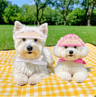 Vêtements et accessoires pour animaux de compagnie Chapeau de chat pour chien à la mode Nouveau printemps été Chiens Teddy Bear Sun Shade Hat Ear Cap pour les voyages à l'extérieur