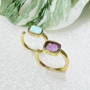 Anillo Ajustable <span class=keywords><strong>de</strong></span> Piedra Semipreciosa con Corte Cuadrado Vintage, Diseño <span class=keywords><strong>de</strong></span> Alta Precisión, Joyería Fina para Uso Diario <span class=keywords><strong>de</strong></span> Mujer, Venta al Por Mayor Personalizada - Product Image 4