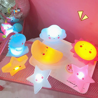 Lampes LED mignonnes en vinyle à piles bouton, en forme de lune croissante, nuage et étoile, pour chambre de bébé