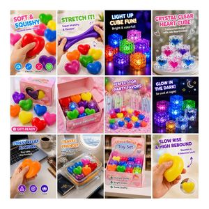 Private Label Luminous Heart Cube <b>Fidget</b> Toy TPR Squeeze Ball Light up Stress Relief Office Sample Wholesale <b>Pack</b> - Product Image 5