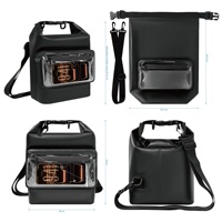 Sac étanche en PVC 5L pour le rafting, la randonnée aquatique, la randonnée et le camping - Portable, à porter à l'épaule ou en bandoulière, pour la plage et les activités de plein air