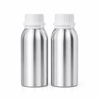 Bouteille d'huile essentielle en aluminium poli de 200 ml, bouchon blanc, anti-UV, double étanchéité, taille moyenne, vente en gros OEM