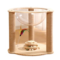 Gros jouer sommeil grab mill quatre-en-un produits chat jouet à gratter acrylique chat grab colonne en bois capsule chat lit