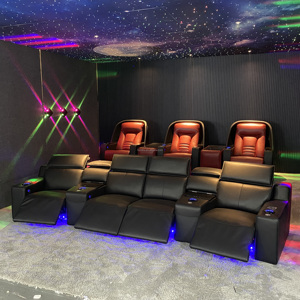 Ensemble <span class=keywords><strong>de</strong></span> fauteuils et canapés inclinables, meubles confortables en tissu pour cinéma maison, hôtels, écoles, bureaux à domicile - Product Image 3