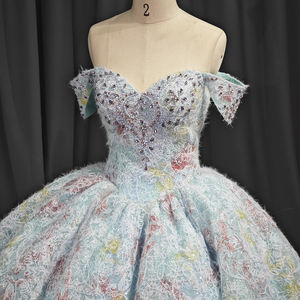 Jancember DY6737 Classique Hors Épaule Paillettes Empire Robe De Bal Quinceanera Robes - Product Image 2