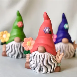 Commercio all'ingrosso Outdoor Paesaggio Accessori Giardino Gnomes 3D Scultura Nano Da Giardino Ornamento Di Natale In Resina