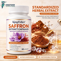 Capsules de Safran Naturel KingFisher Marque Privée pour le Bien-être de l'Humeur, Soin Herbal Quotidien avec Extrait de Crocus Sativus, Fourniture OEM