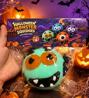 Jouet anti-stress Halloween Squishy Visage de Chien à échanger, à rebond lent, en TPR souple, boîte mystère, cadeau de relaxation
