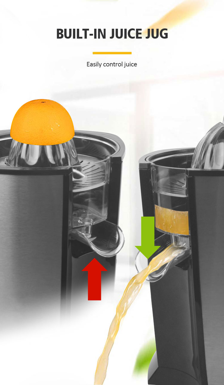 New hot selling household appliances stainless steel 160W powerful all copper motor citrus juicer