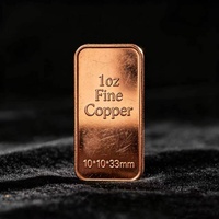 Barra de Cobre Cuadrada de 1 Onza de Alta Calidad, Marca TGS, 99.9% Pura, con Número de Serie y Logotipo Personalizado, para Coleccionistas
