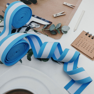 Bande élastique colorée à rayures antidérapante pour vêtements de sport, en nylon durable imprimé, avec logo tissé, en tissu tricoté pour usine de sacs - Product Image 4